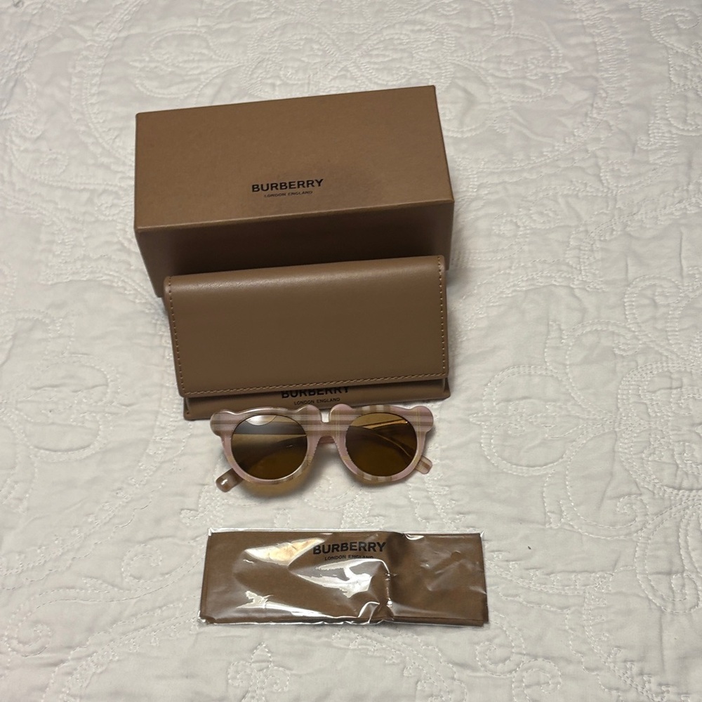 Kids Burberry Beige Sunglasses with Case